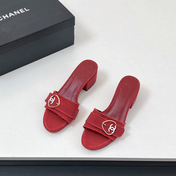 CC Mule Sandals In Red Canvas Fabric 149440