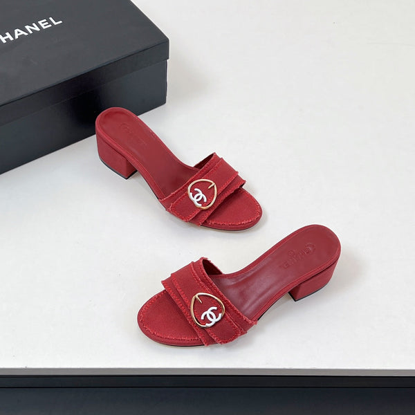 CC Mule Sandals In Red Canvas Fabric 149440