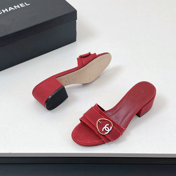 CC Mule Sandals In Red Canvas Fabric 149440