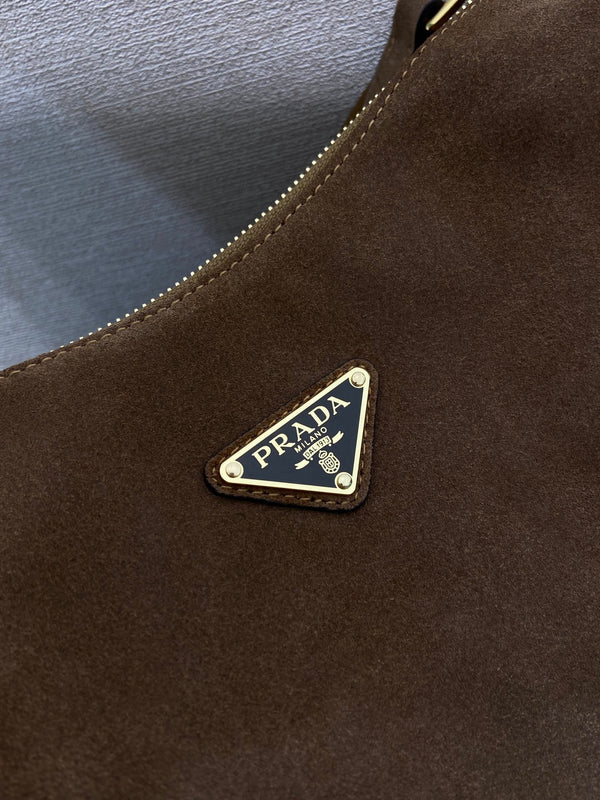 Borsa PRA Explorer in pelle scamosciata marrone 341105