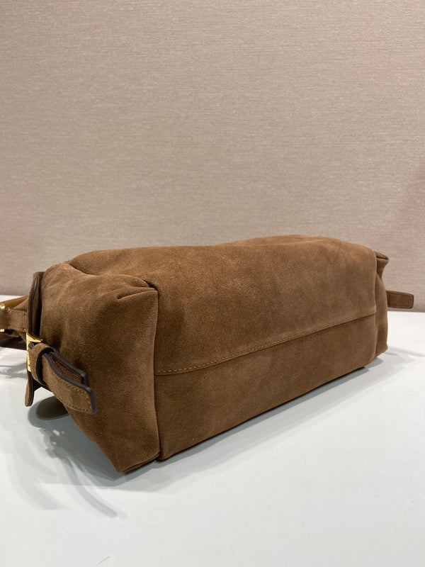 Borsa PRA Explorer in pelle scamosciata marrone 341105