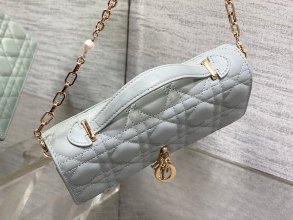 il mio cd mini 21 in pelle di agnello blu nuvola chiaro