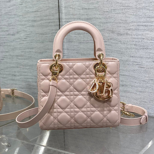 BORSA MINI DA DONNA 20 IN PELLE DI AGNELLO ROSA CHIARO