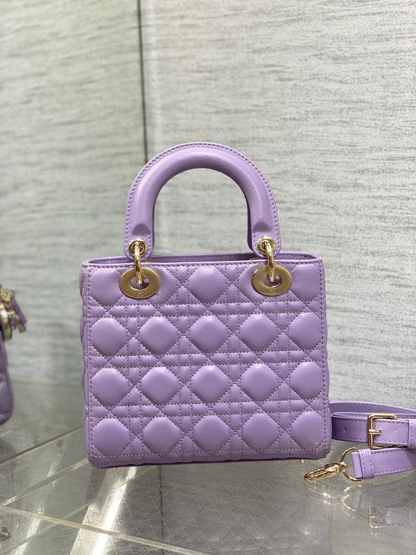 Borsa da donna 20 cm in agnello viola