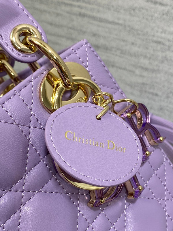 Borsa da donna 17 cm in agnello viola