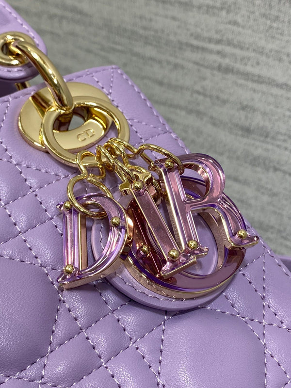 Borsa da donna 17 cm in agnello viola