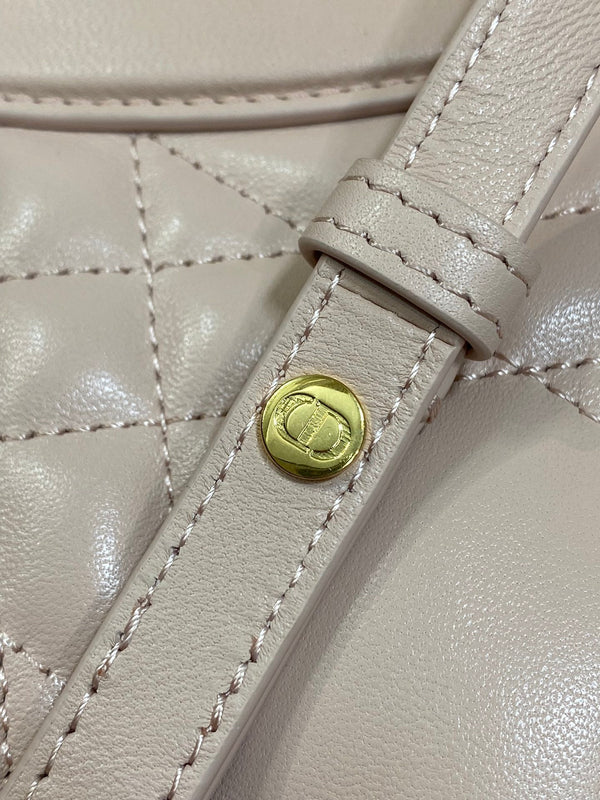 PICCOLO ZAINO 20 CARO IN PELLE DI AGNELLO MACROCANNAGE ROSA PESCA