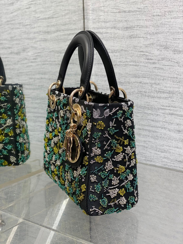 SMALL 20 BAG BLACK LAMBSKIN WITH SHOOTING STAR EMBROIDERY WOMEN 226114