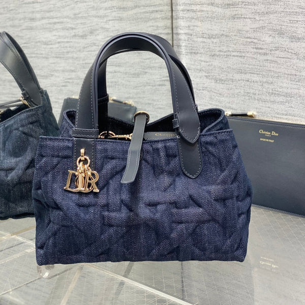 BORSA MINI 23 TOUJOURS IN DENIM CANNAGE GRAFICO BLU