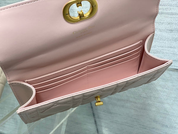 BORSA MISS CARO CON MANICO SUPERIORE 24 IN PELLE DI AGNELLO MACROCANNAGE ROSA PALLIDO