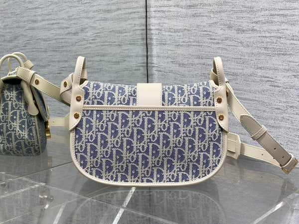 CD Montaigne classic monogram 25 blue white canvas jacquard