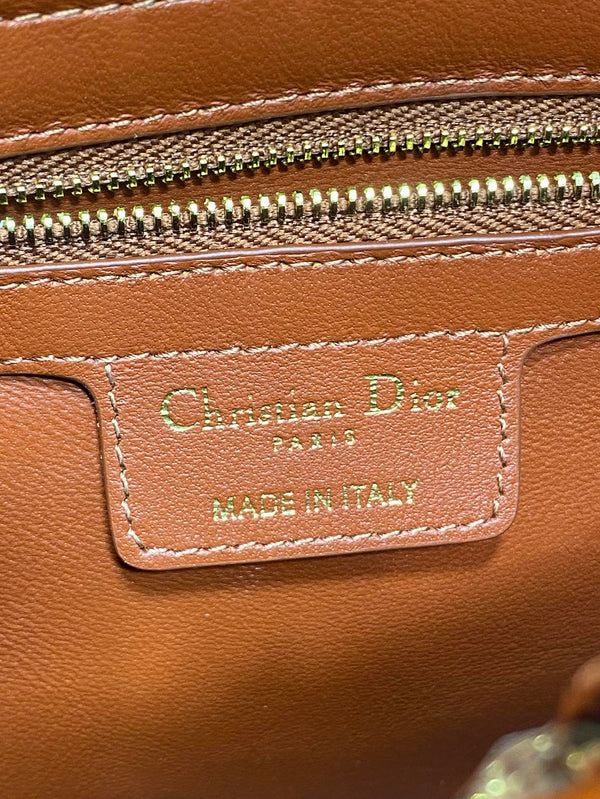 Sac Dior 2025 à motif croco 28cm Cuir marron 272523