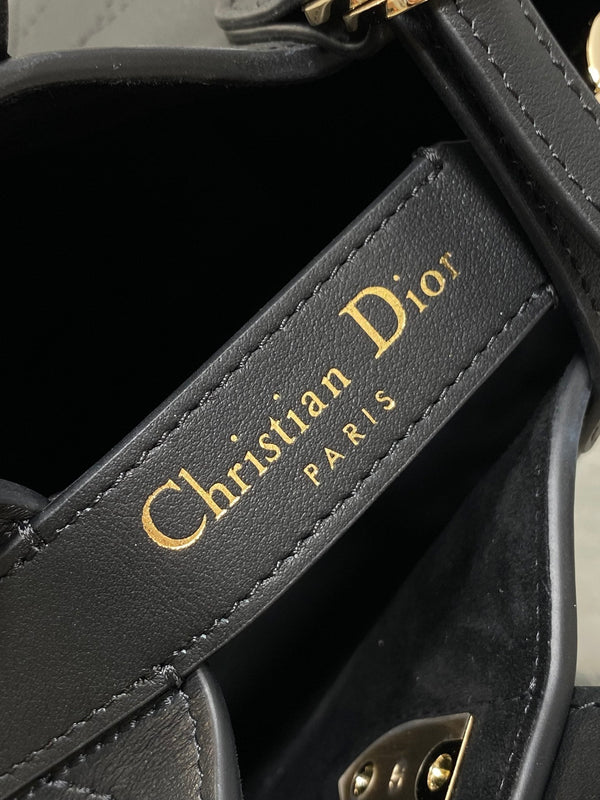 CD Toujours Bag 18cm Black Macrocannage Lambskin 286515