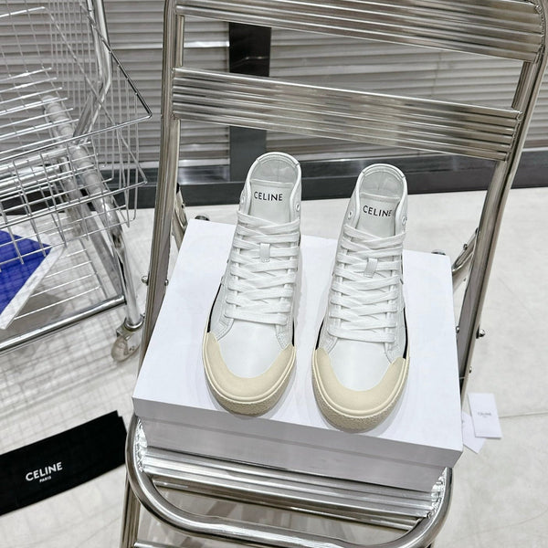 MID LOW LACE-UP ALAN SNEAKERS WITH TRIOMPHE PATCH IN CALFSKIN OPTIC WHITE