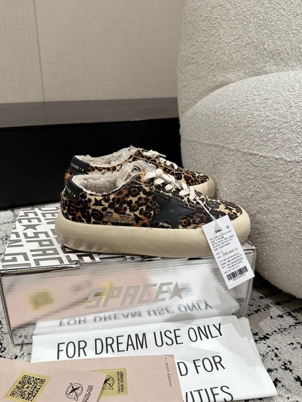Golden Goose 2025 Sneaker Space-Star Sabot Léopard Laine Beige 141173