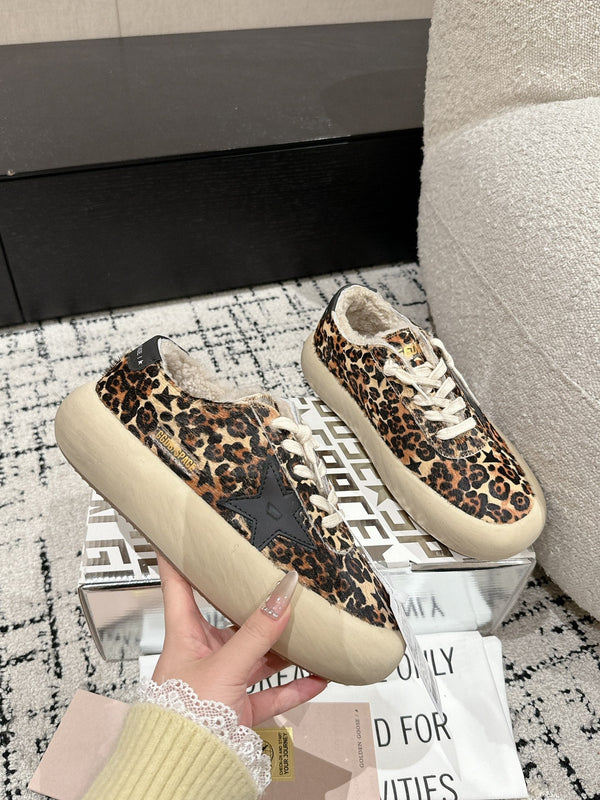 Golden Goose 2025 Sneaker Space-Star Sabot Léopard Laine Beige 141173