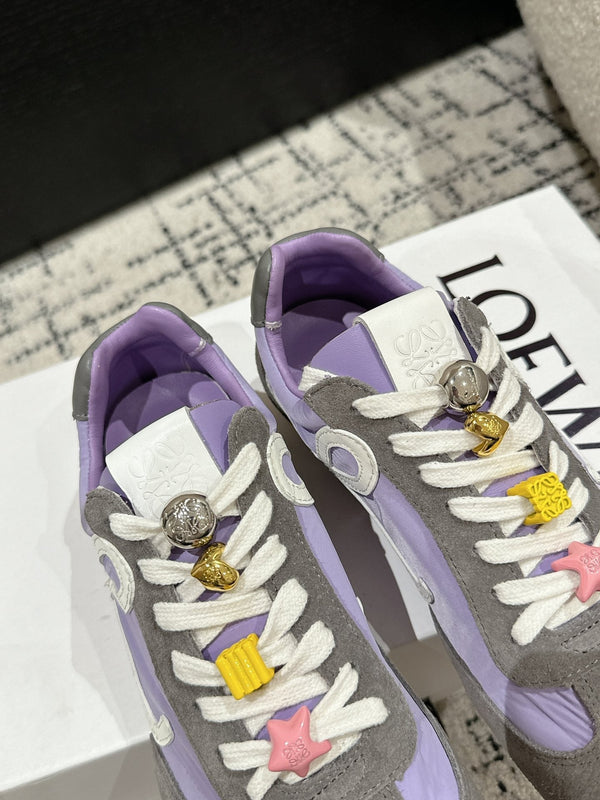 Loewe 25 Ballet Runner 2.0 Sneaker Grey Purple Nylon Sheepskin