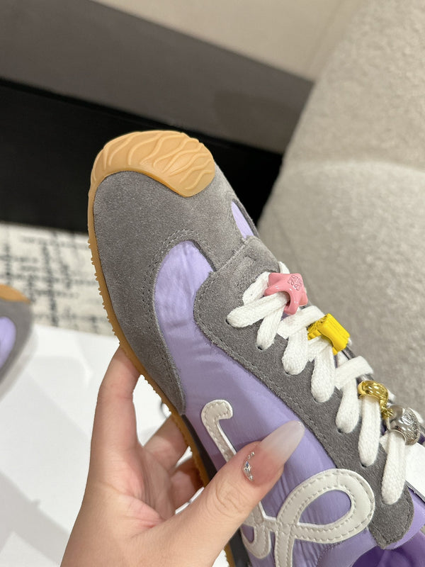 Loewe 25 Ballet Runner 2.0 Sneaker Grey Purple Nylon Sheepskin