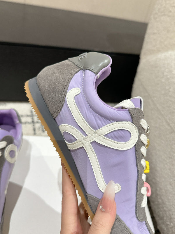 Loewe 25 Ballet Runner 2.0 Sneaker Grey Purple Nylon Sheepskin