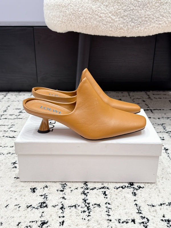 Loew Emily Mule Tan Brown Lambskin 880827