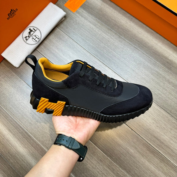 HM BOUNCING SNEAKER BLACK AND YELLOW FABRIC