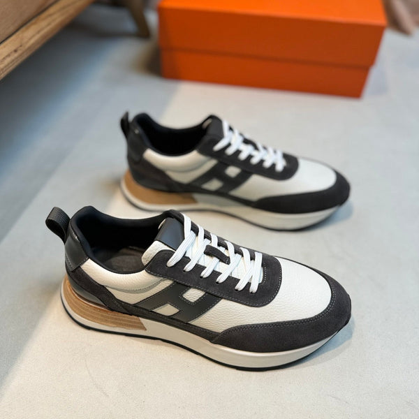 SNEAKER HM INTERACTIVE CON LACCI IN PELLE DI VITELLO GRIGIA E BIANCA