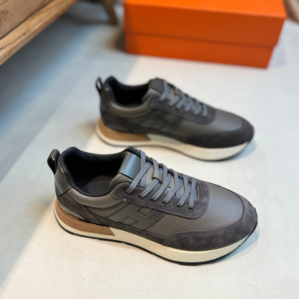 SNEAKER HM INTERACTIVE CON LACCI IN PELLE DI VITELLO GRIGIA