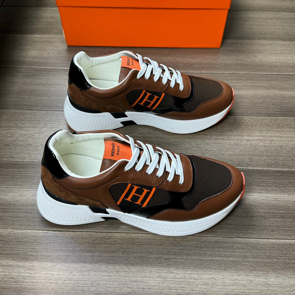 HM THICK - SOLE SNEAKER BROWN MESH FABRIC