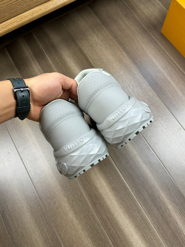 LV SPORT SNEAKER IN WHITE MIX GREY CALFSKIN WITH GREEN LOGO