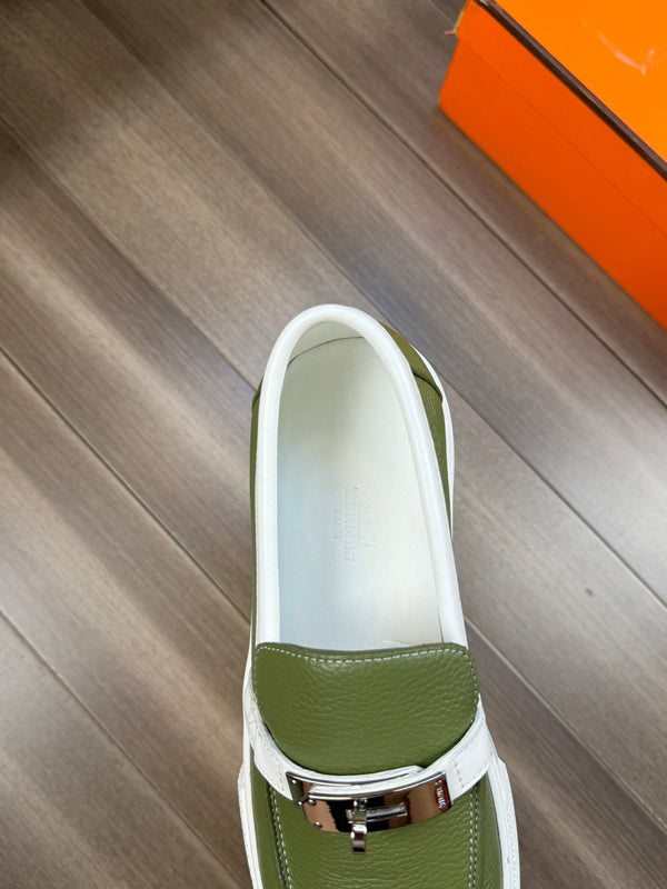 HM GAME SLIP-ON SNEAKER OLIVE CALFSKIN