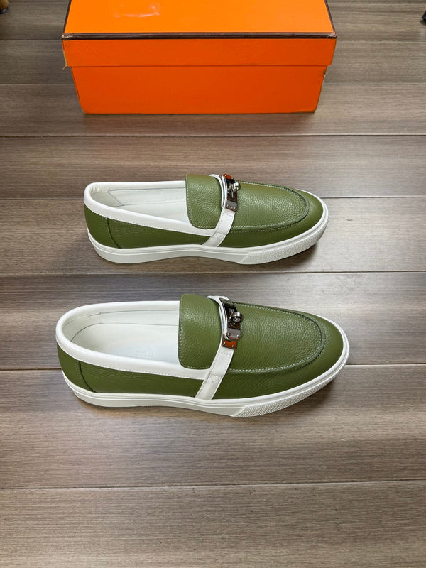 HM GAME SLIP-ON SNEAKER OLIVE CALFSKIN