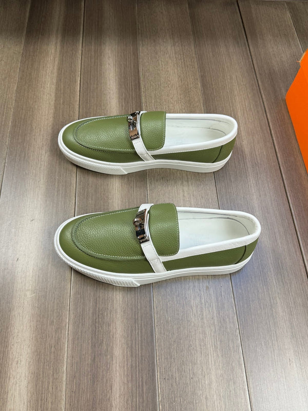 HM GAME SLIP-ON SNEAKER OLIVE CALFSKIN