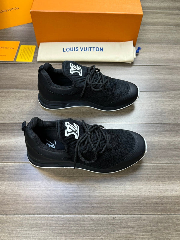 LV SNEAKERS IN BLACK MESH BREATHABLE FABRIC AND CALFSKIN