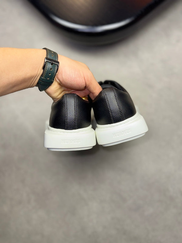 Scarpa Derby Eveil da uomo HM in pelle di vitello martellata nera