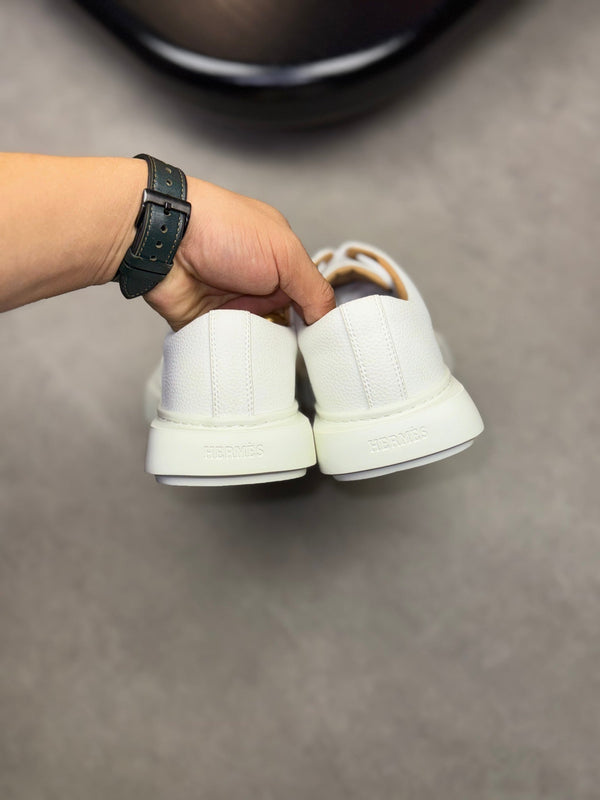 Scarpa Derby Eveil da uomo HM in pelle di vitello bianca 538667