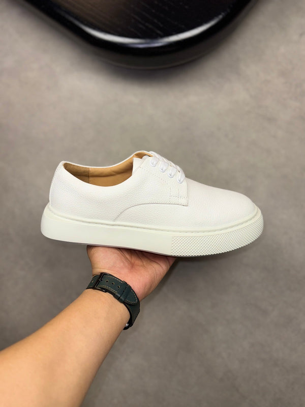 Scarpa Derby Eveil da uomo HM in pelle di vitello bianca 538667