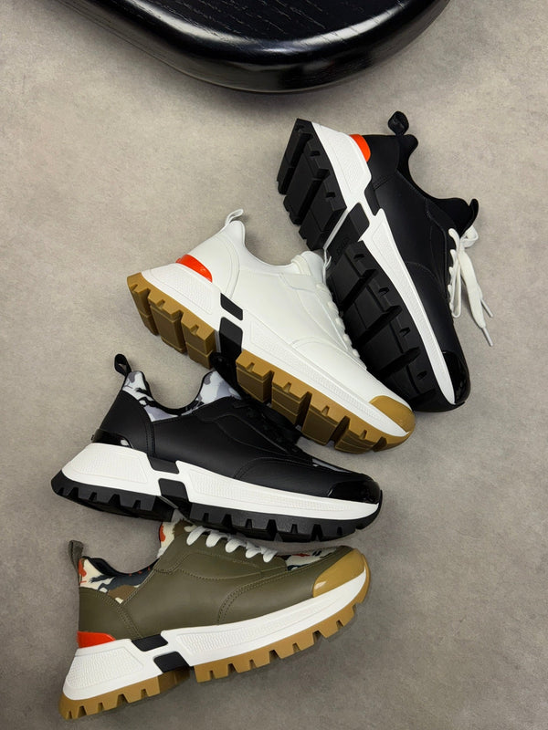 Sneaker Jumpy da uomo HM in pelle di vitello e tessuto 523519