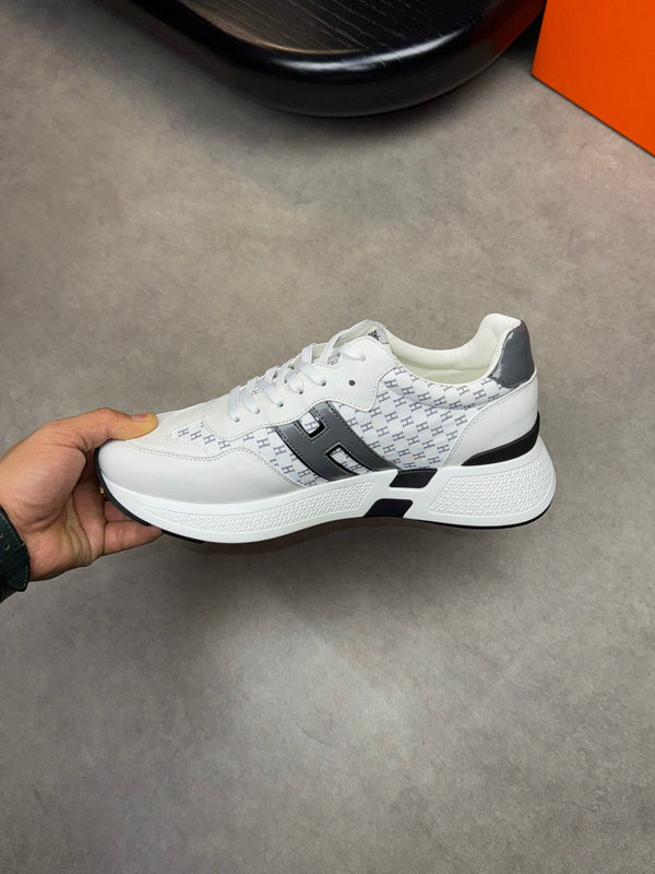 Sneaker da uomo HM in pelle di vitello bianca 581689