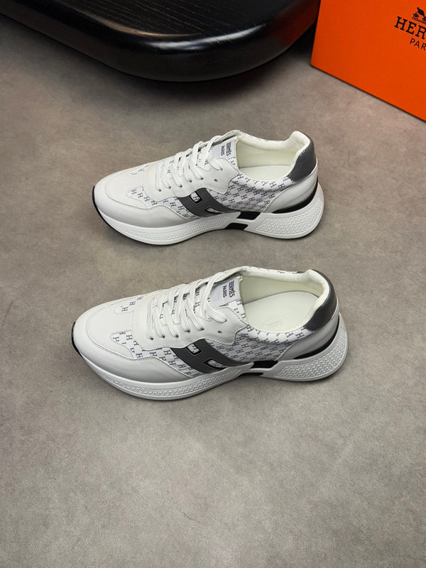 Sneaker da uomo HM in pelle di vitello bianca 581689