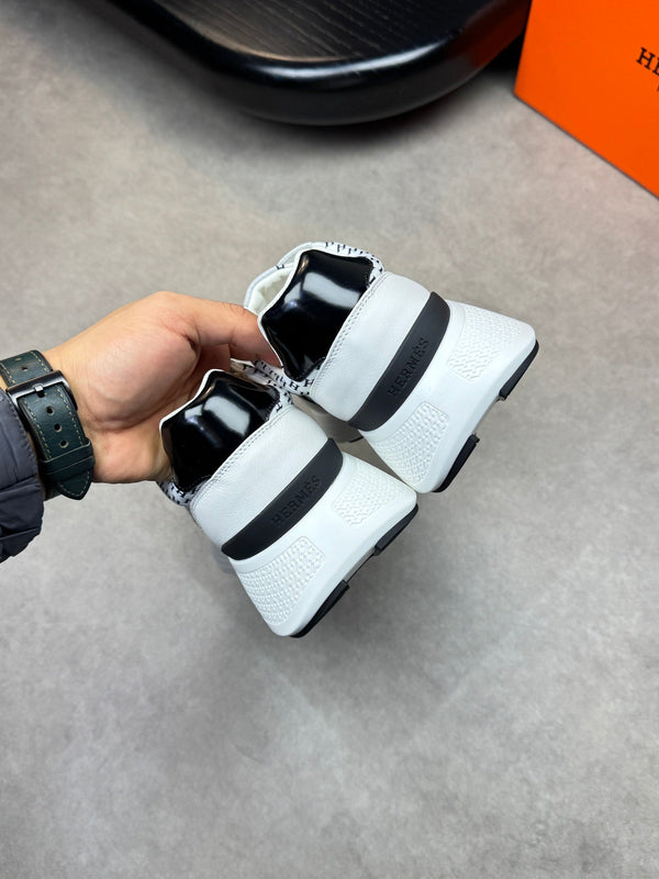 HM Men's Sneaker Black White Calfskin 581691