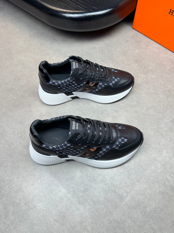 HM Men's Sneaker Black Blue Calfskin 581699