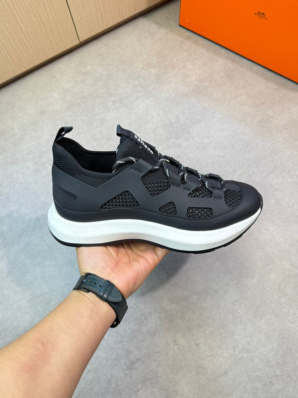 HM Men's Katana Sneaker Black Calfskin 606123