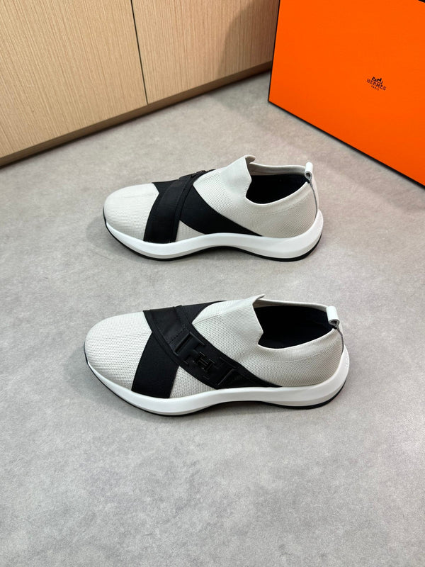 Sneaker slip-on da uomo HM in tessuto lavorato a maglia nero 643377