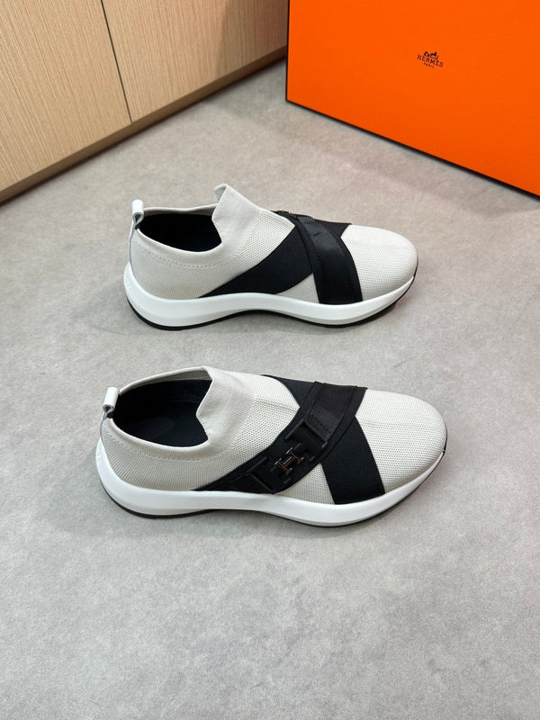 Sneaker slip-on da uomo HM in tessuto lavorato a maglia nero 643377