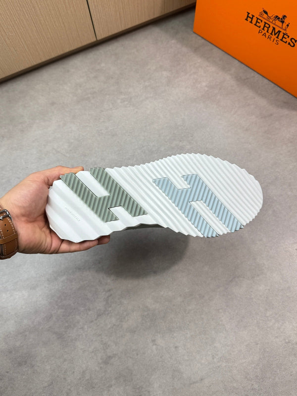 HM Men's Bouncing Sneaker Pastel Green Calfskin Suede 696023