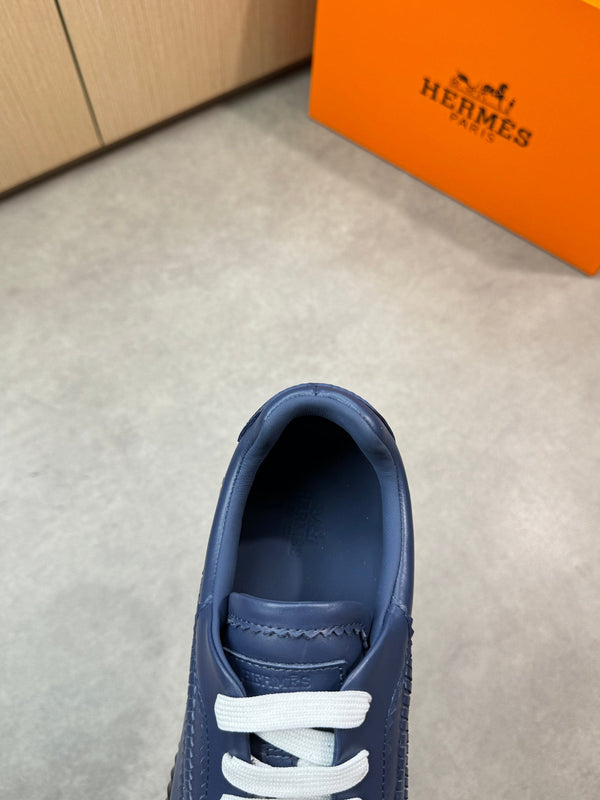 HM Men's Bouncing Sneaker Blu Navy in Pelle di Vitello 696028