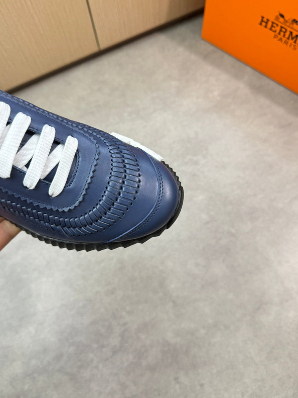 HM Men's Bouncing Sneaker Blu Navy in Pelle di Vitello 696028