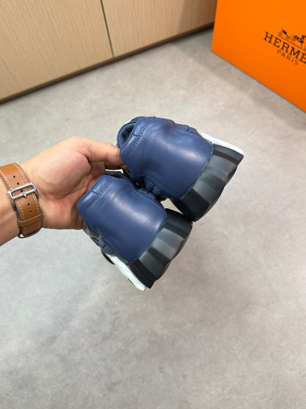 HM Men's Bouncing Sneaker Blu Navy in Pelle di Vitello 696028