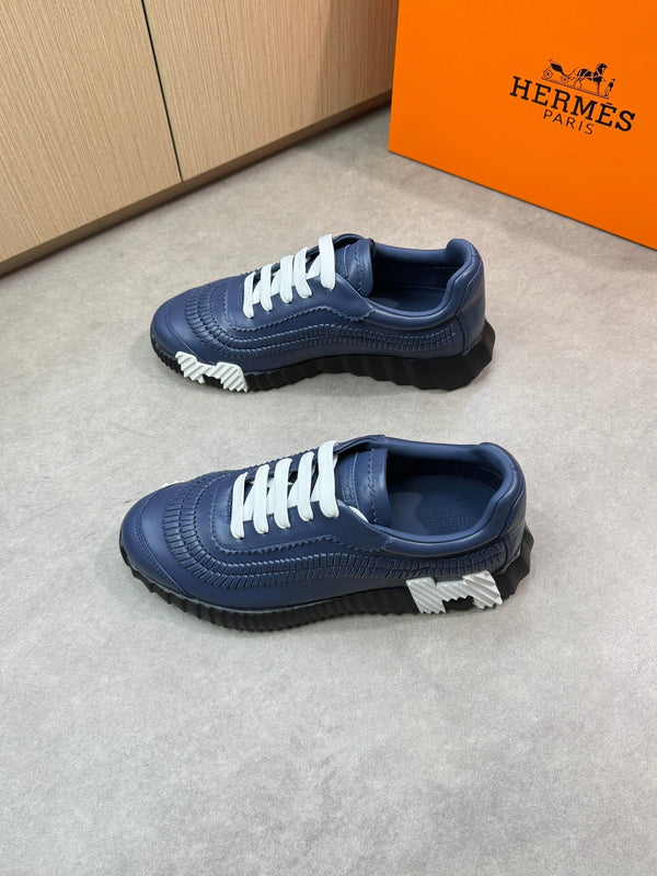 HM Men's Bouncing Sneaker Blu Navy in Pelle di Vitello 696028