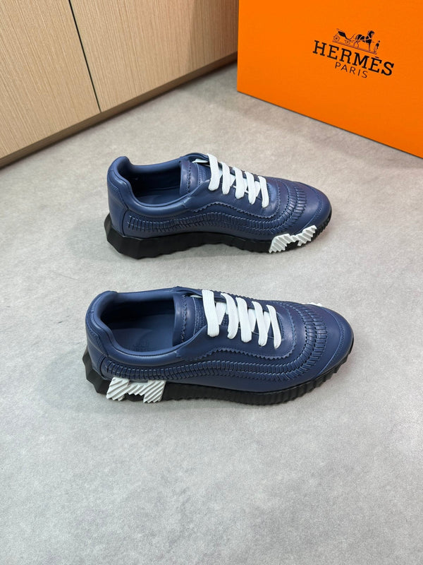 HM Men's Bouncing Sneaker Blu Navy in Pelle di Vitello 696028